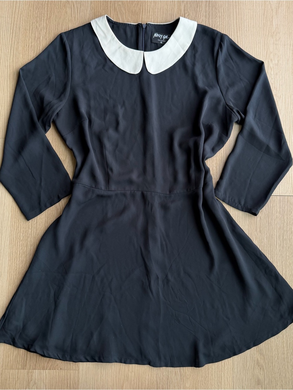 Nasty Gal Black Mini Dress with White Collar